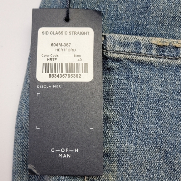 Citizens For Humanity SID Classic Straight Hertford Denim Blue Jeans Sz 40 NEW - Picture 13 of 16